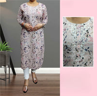 Thumbnail for PURE VISCOSE COTTON EMBROIDERY & SEQUINS WORK KURTI 2 PC WITH COTTON LINING