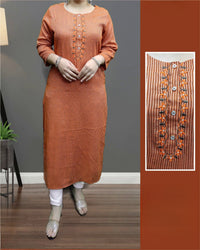 Thumbnail for COTTON BLEND EMBROIDERED KURTI 2PC WITH DOUBLE POCKETS